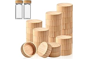 30 Pcs Bamboo Jar Lids Only: Perfect Fit for 4oz and 8oz Spice Jars
