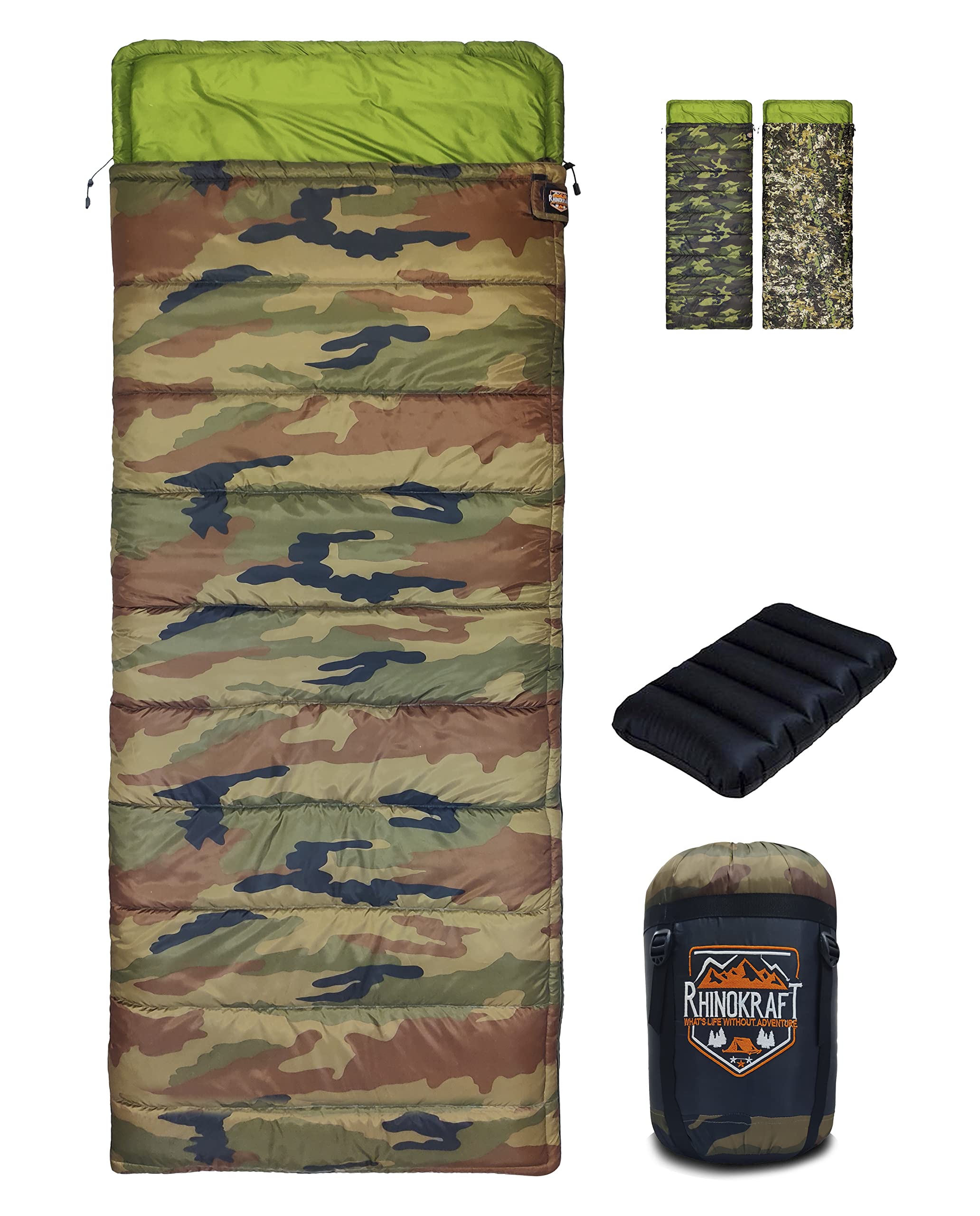 RhinoKraft Army Design ! Premium Fabric | Weight 1 Kg | Reliance Sheet | Spacious | Sleeping Bags for Adults (B0BVHTNHFY) Amazon Price History, Amazon Price Tracker