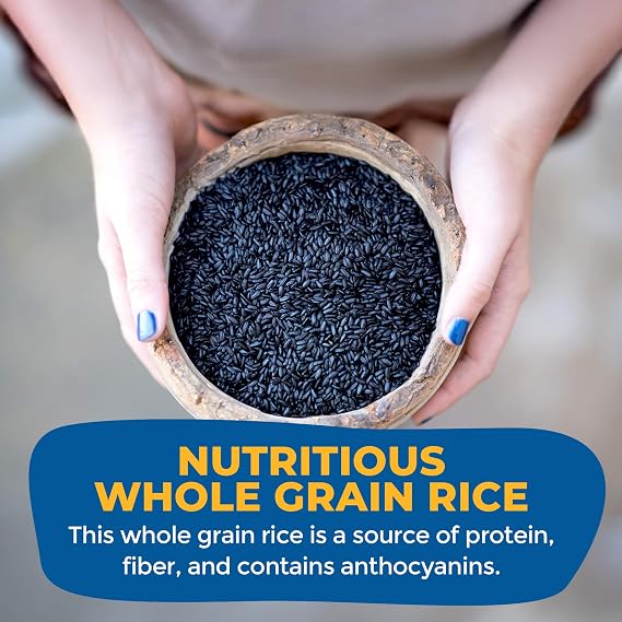 Lotus Foods Heirloom Forbidden Rice - Black Rice, Purple Rice, Black Rice Bulk, Gluten Free Heirloom Rice, Whole Grain, Non GMO, Vegan - 15 Oz Bag (Pack of 1)