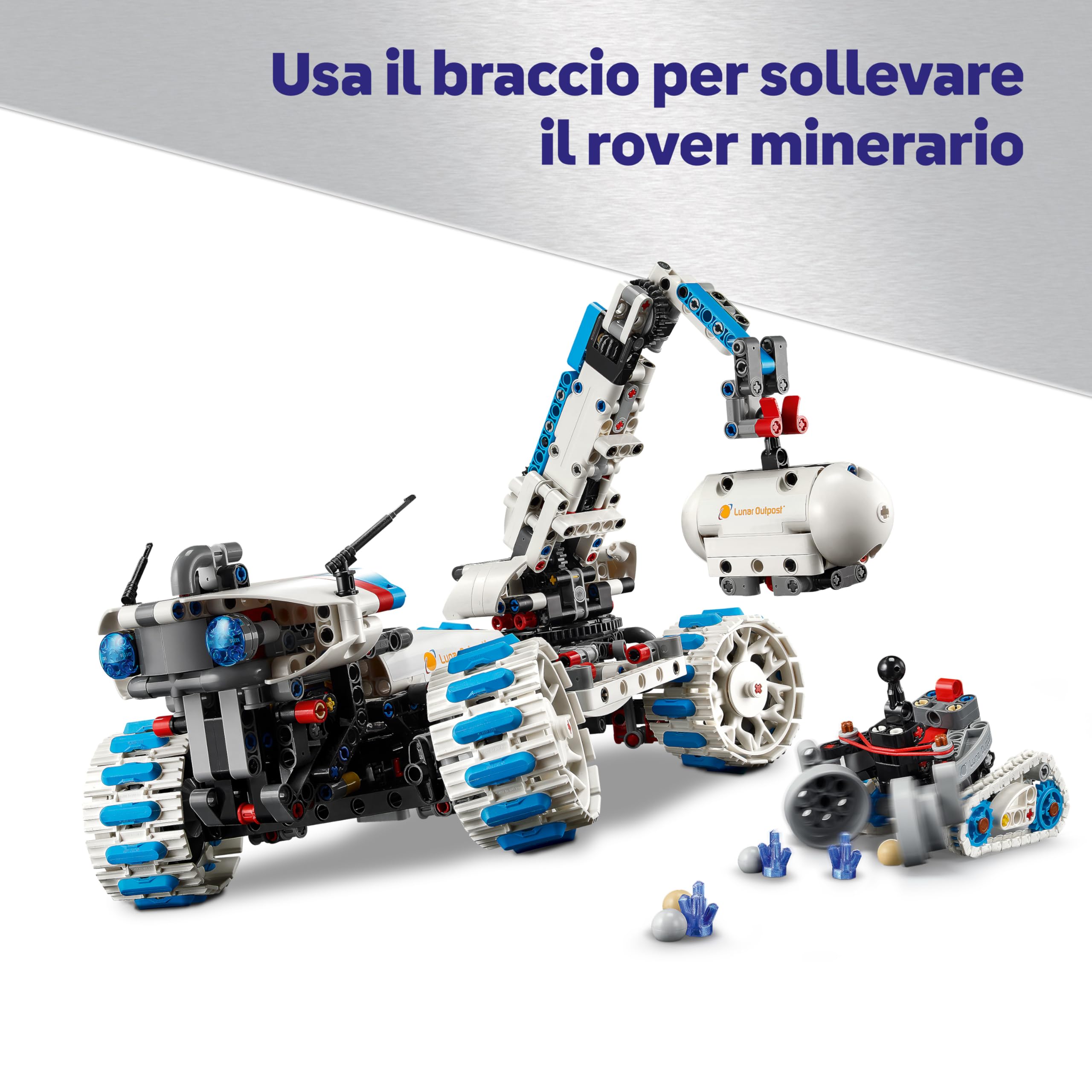 LEGO Technic Veicolo Spaziale Rover Lunare Lunar Outpost - Giocattolo Interattivo STEM con Braccio, Pannelli Solari e Modello di Robot - Regalo di Compleanno per Bambini e Bambine da 10 Anni - 42211