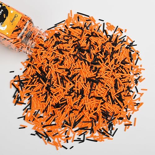 Miniatura 32 de Gránulos de Halloween para decoración de pasteles, gránulos de perlas negras y rojas con murciélagos negros y dulces de globo ocular, perfectos