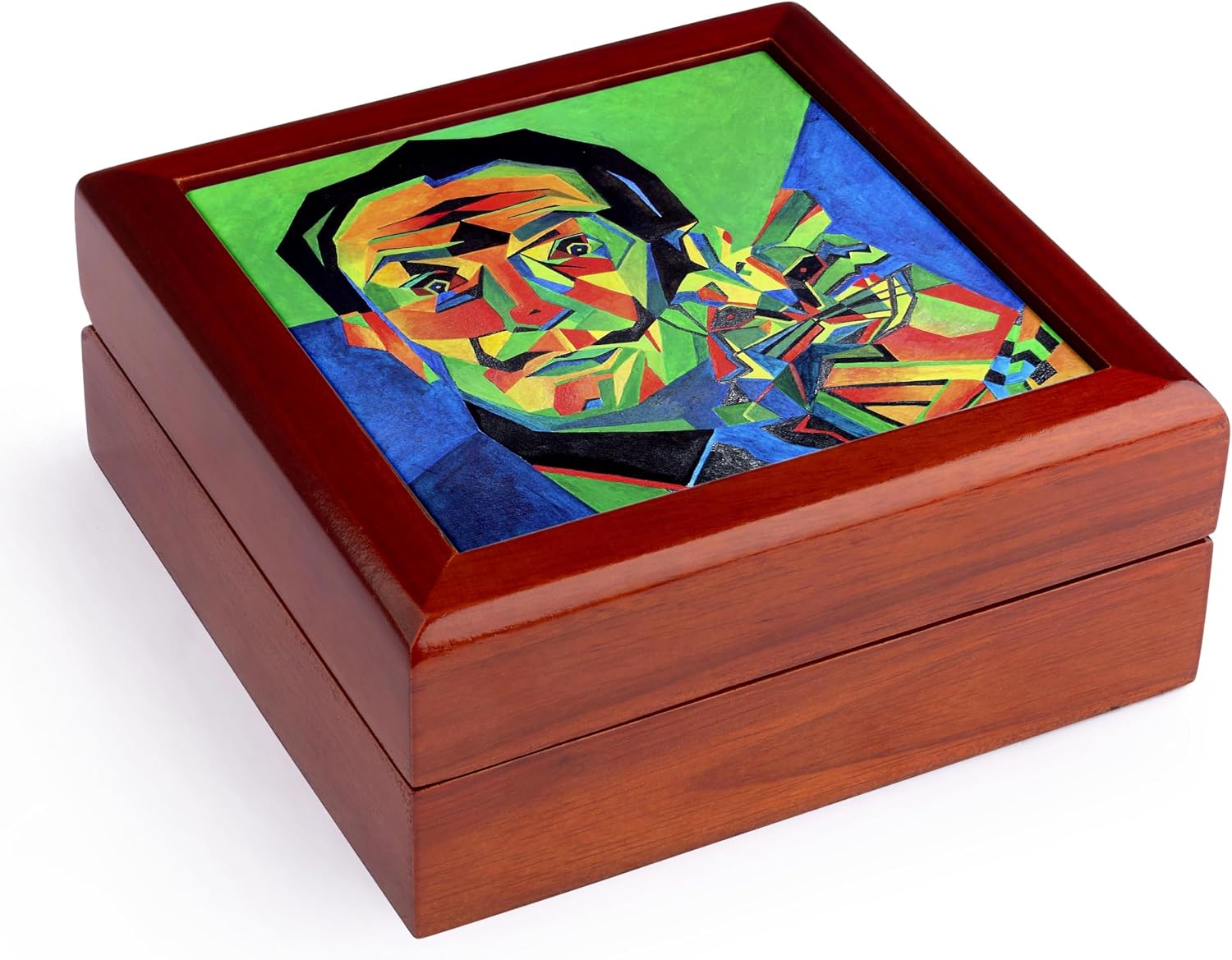 3dRose Salvador Dali Abstract Jewelry Box 7 x 7 inch with 4 inch tile