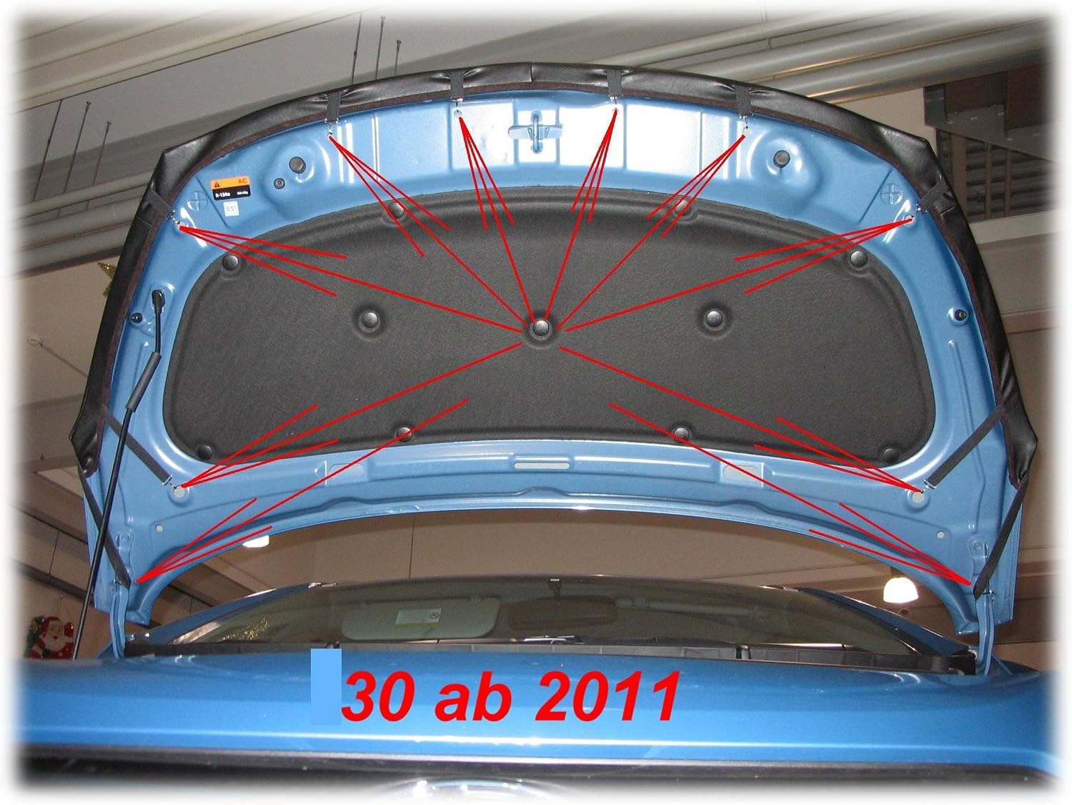 AB-00810c Carbon Fiber Look Hood Bra Compatible with Hyundai i30 2010-2015 Front End Nose Mask Bonnet Bra