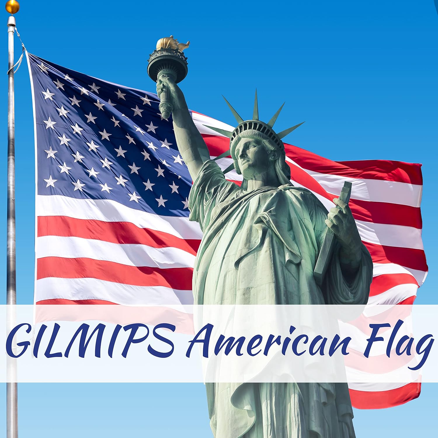 American Flag 3x5,Bright Color & Fade Proof Longest Last American Flags for Outside 3x5 ft US Flags,Double Stitched Polyester with Brass Grommets for All Weather USA Flag (5 Pack)