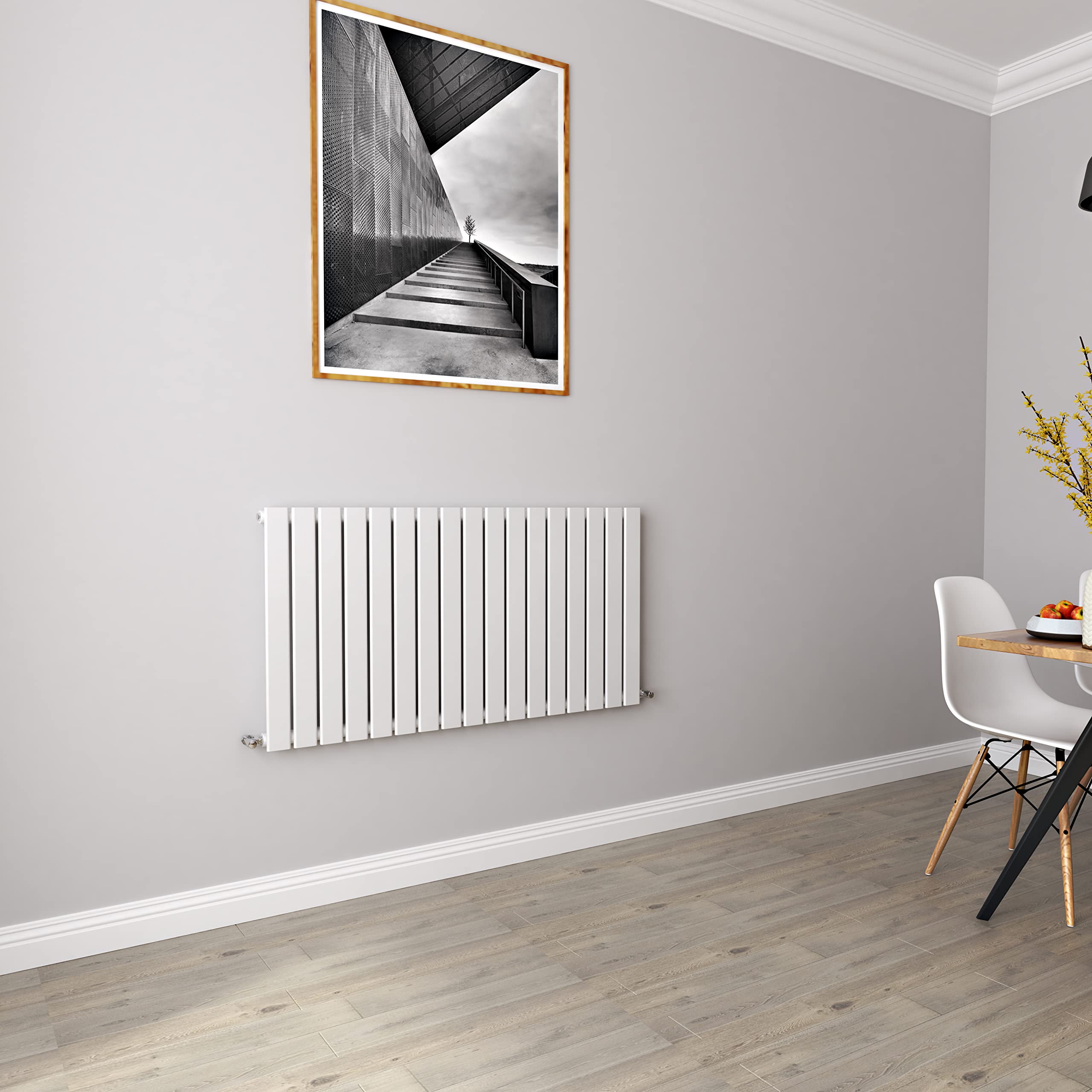 Biubiubath White Radiators Horizontal Rad Single Flat Panel Central Heating Radiators 600 * 1156Mm