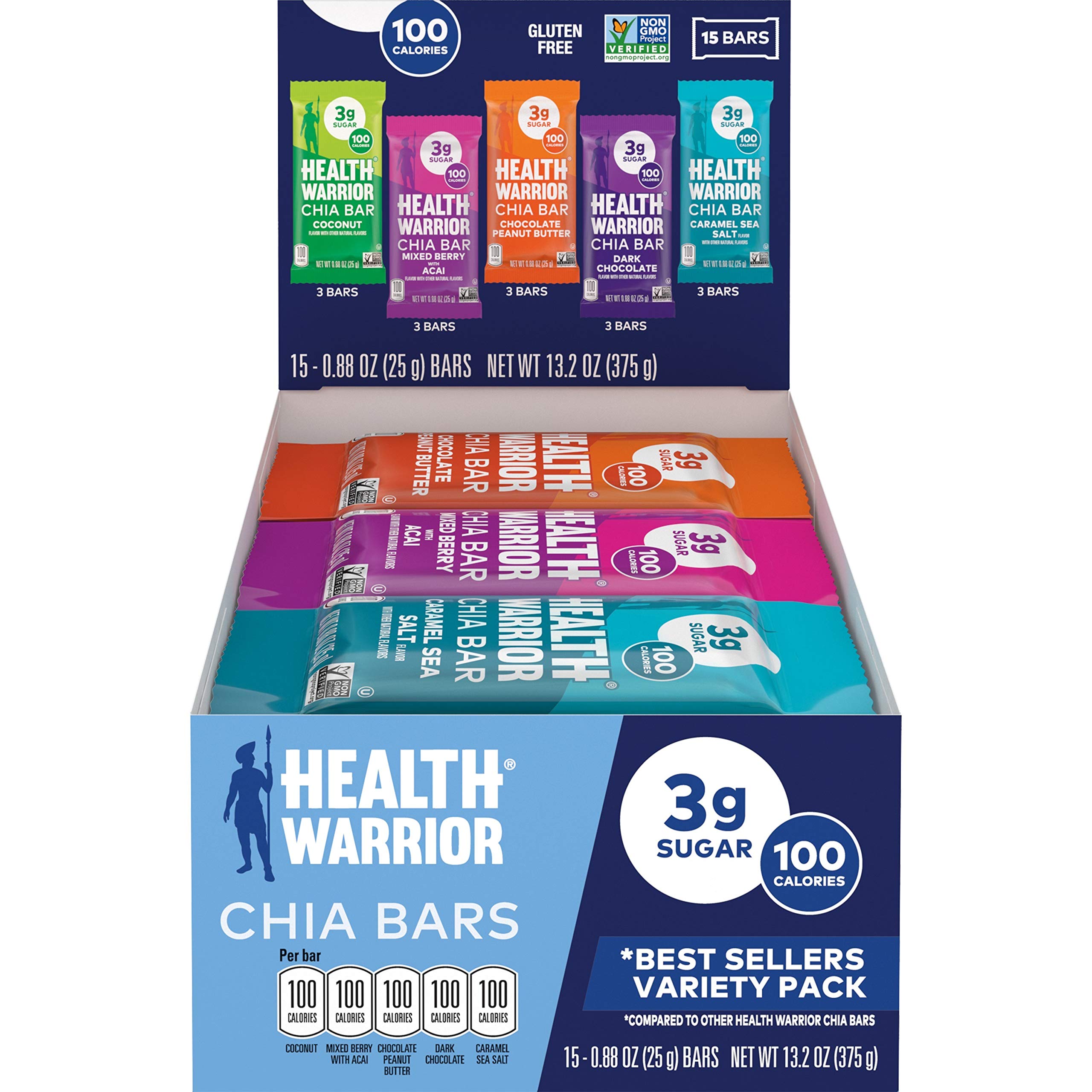 HEALTH WARRIOR Chia Bars Acai Berry Gluten Free Vegan 5FL Best Sell | amzdealz