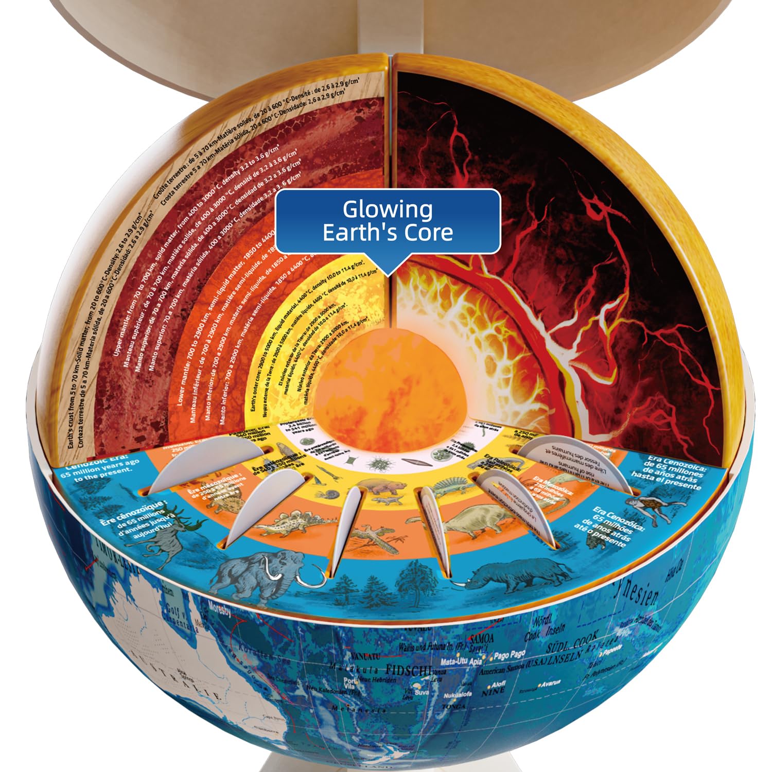 Canal Toys - So Science - Interaktywny globus eksploracyjny 3D dla dzieci od 6 lat - Quiz dźwiękowy - Geografia i kultury świata - Mapy audio - Gra edukacyjna STEM - PL/en - COS 003FR