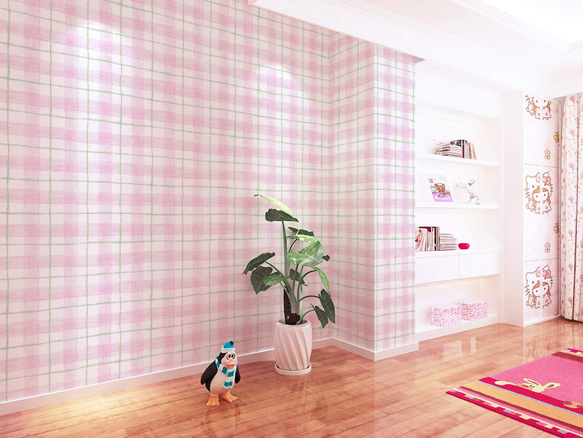 OREN EMPOWER- create your choices OE_HY9099_WP_S Square Pattern with Pink White & Green Base DIY Wallpaper (WXH - 45X330cm) (B07VYK27H2) Amazon Price History, Amazon Price Tracker