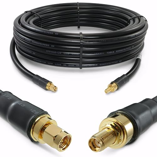 Proxicast 50 ft SMA Male to SMA Female Premium 400 Series Low-Loss Coax Cable (50 Ohm) - Antenna Lead Extender for 4G LTE, 5G Modems/Routers, Ham, ADS-B, & GPS (Not for TV or WiFi) (ANT-140-001-50)