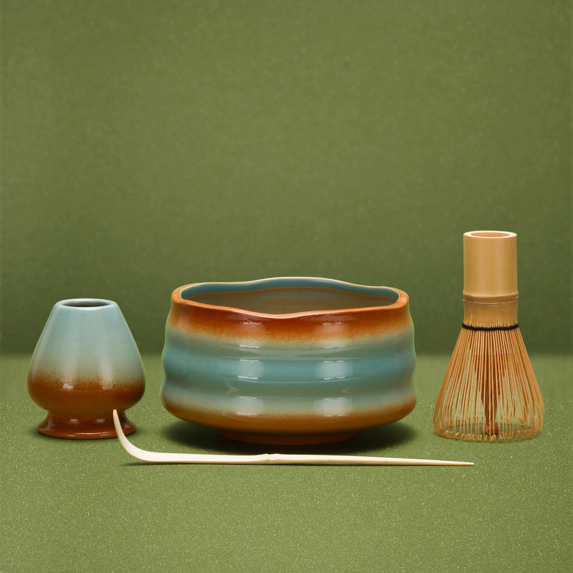 Set da tè Matcha Set Set di frusta in bambù ciotola Matcha Scoop in ceramica di