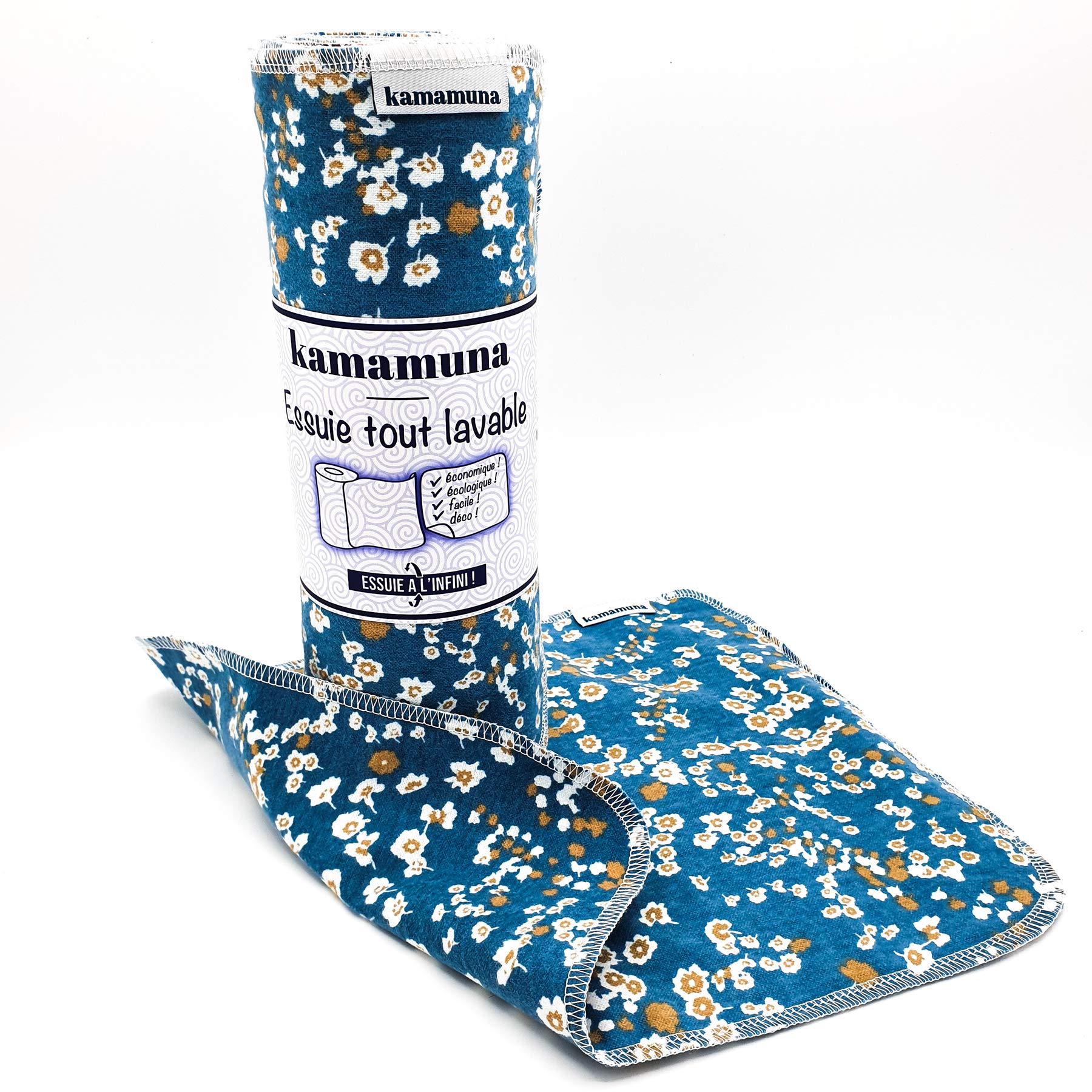 Rouleau d’essuie tout écologique, lavable, réutilisable, tissu 100% flanelle de coton, 12 grandes feuilles, absorbant, doux, résistant, économique