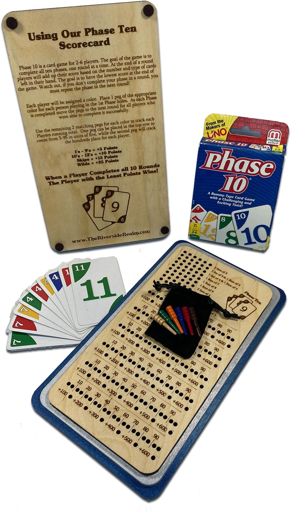 Phase Ten Scorecard and Round Tracker: Perfect for Phase 10 Card Game - Ideal for Family Game Night, Travel Games, and Fun Board Games for Adults, Kids, and Teens.