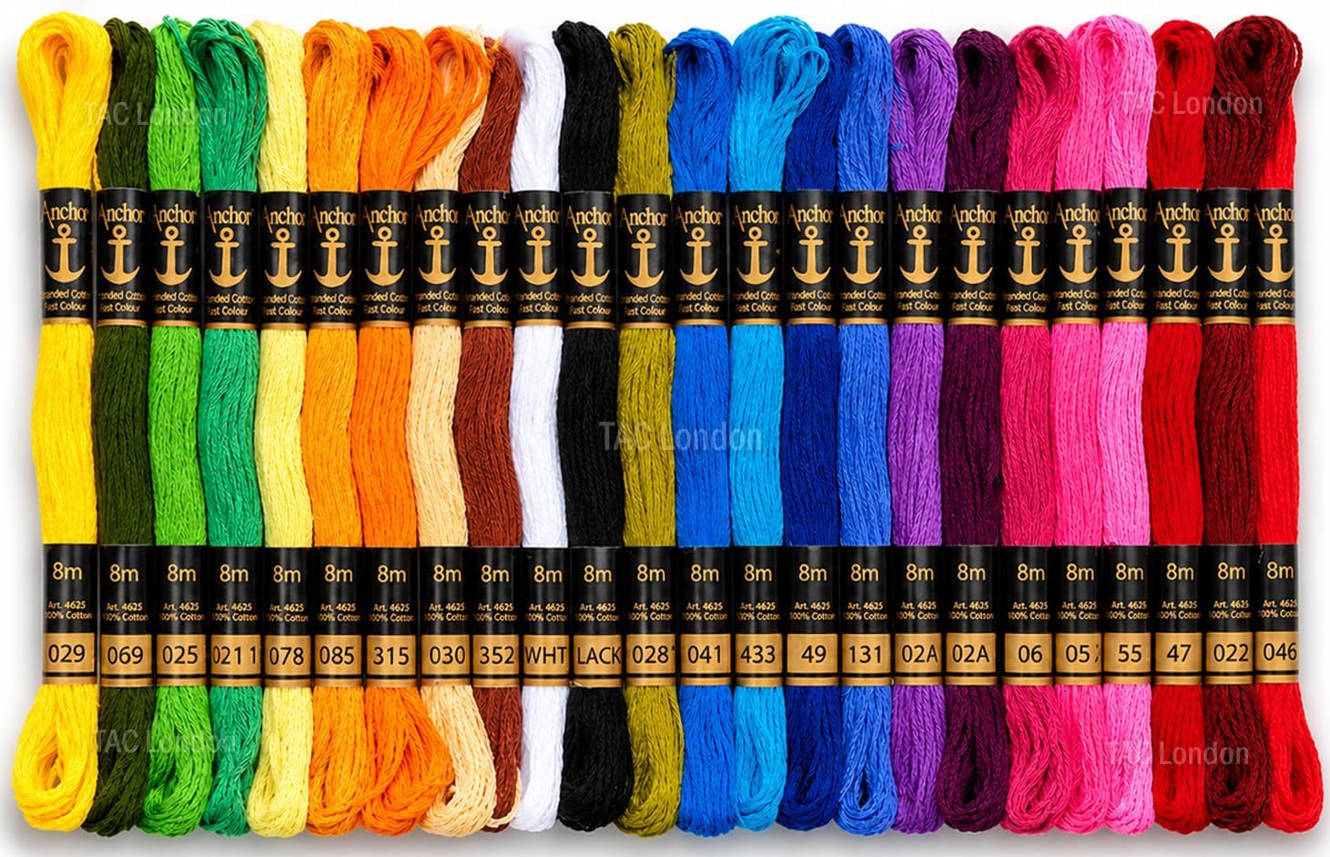 New 50 Anchor Cotton Cross Stitch Embroidery Threads Skeins Colour 100% Cotton Thread Floss UK/Pack of 50 Specail Edition UK Free P&P