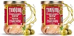 Tonnino Yellowfin Tuna en huile d'olive avec poivre noir 190g - Gourmet: Omega-3, Paquets de thon à haute teneur en protéines, sans gluten et prêts à manger pour la salade de thon et le poisson à base de thon Alternative au saumon