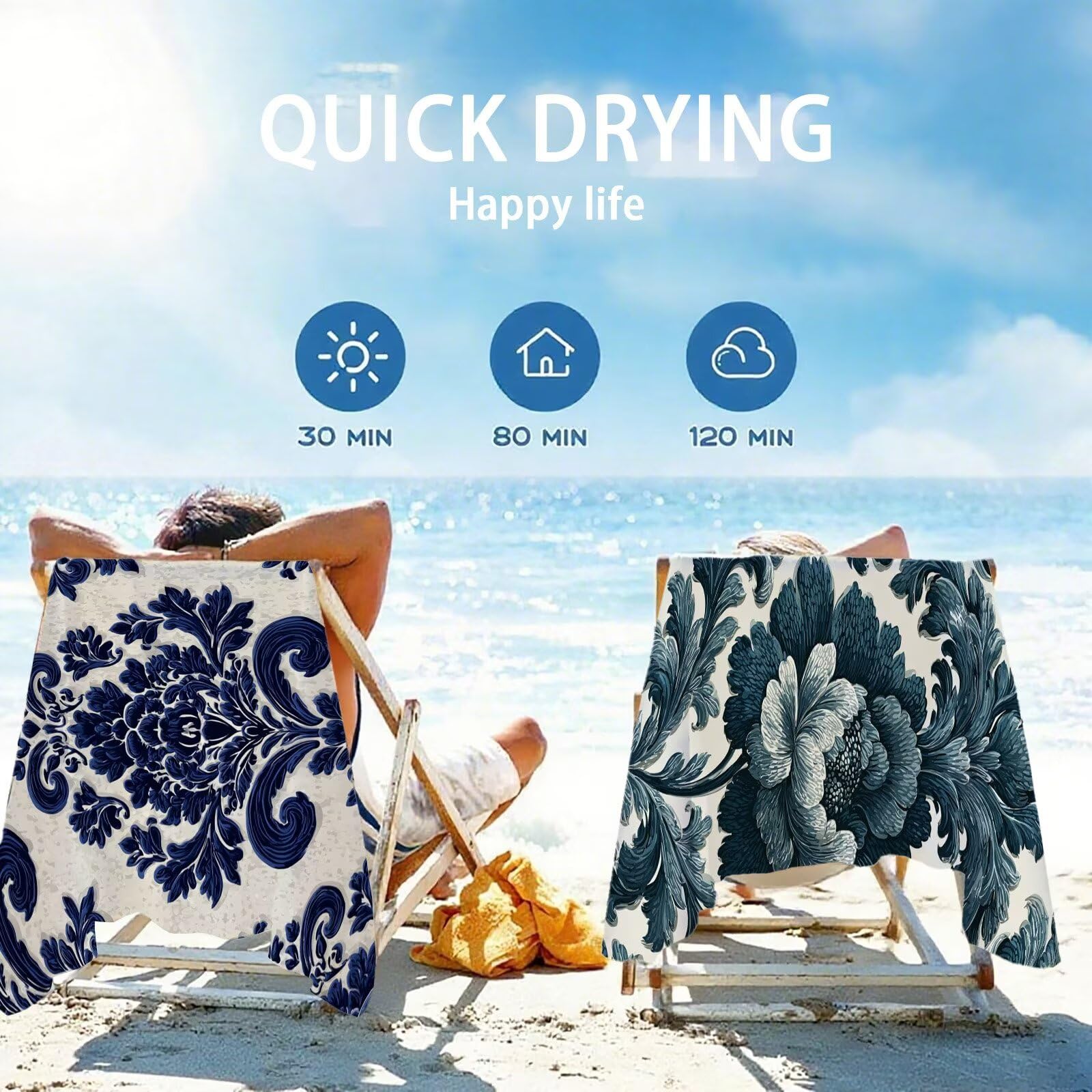 Duży ręcznik z mikrofibry 100x200cm Ręcznik plażowy Wzór Ręczniki plażowe Szybkoschnący, Ręczniki kąpielowe z torbą, Ręcznik plażowy Mandala Antypiaskowy Lekki do basenu Pływanie Joga Siłownia Sport