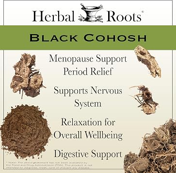Herbal Roots Women's Peri Health Trio، التوت البري، الجينسنغ الكوري، مكملات عشبية عضوية من عشبة كوهوش السوداء، خالية من الكائنات المعدلة وراثيًا
