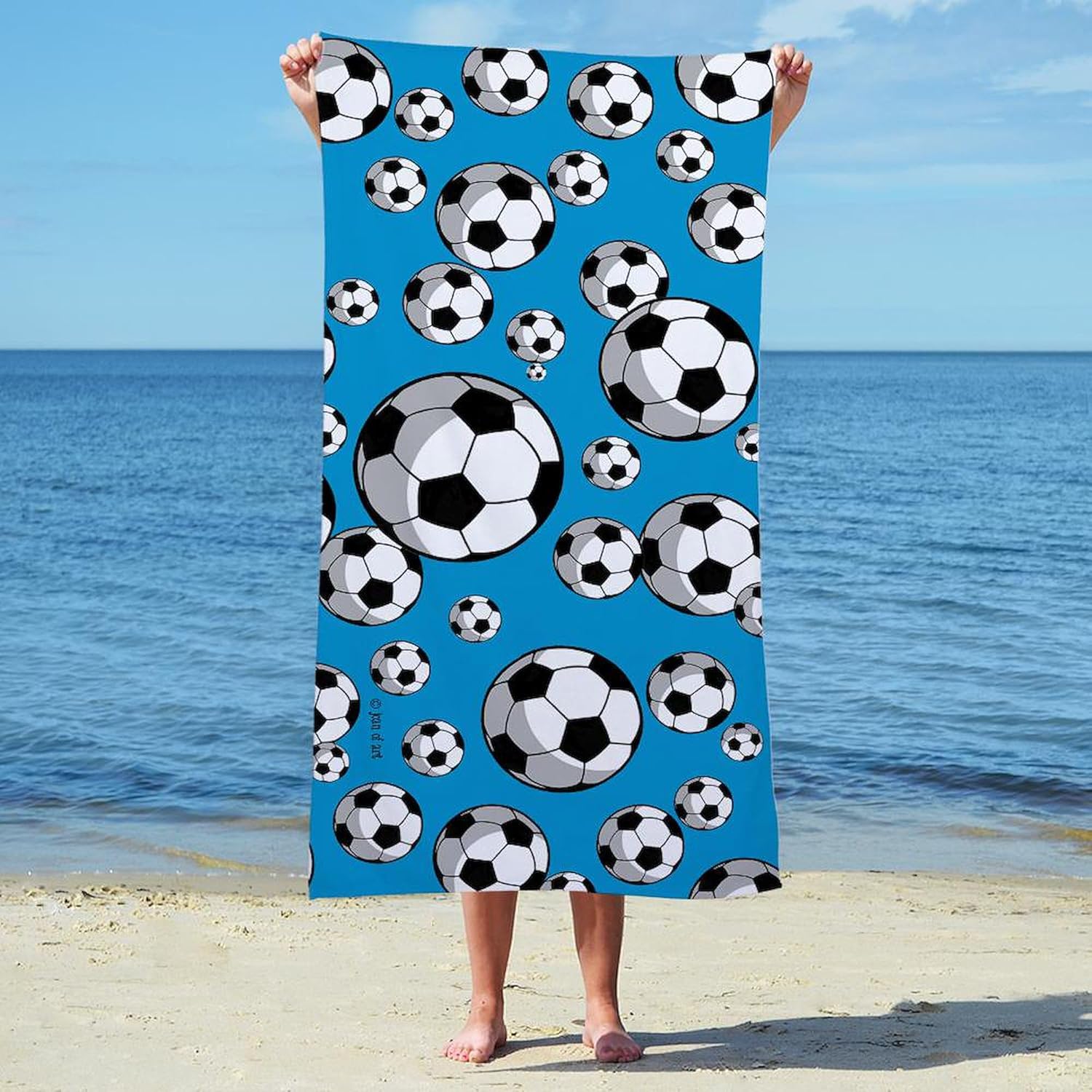 CafePress Soccer 30"x60" Absorbent Cotton Back, Soft Beach, Pool Towel