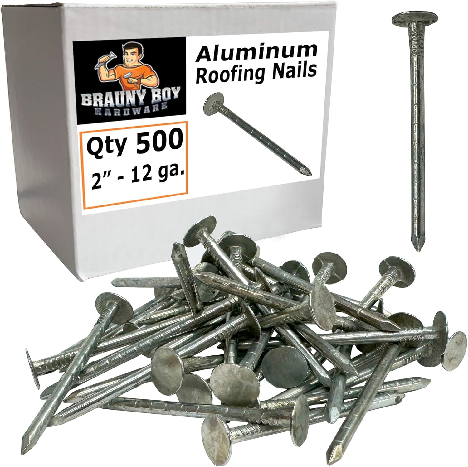 2”- ALUMINUM - Roofing Vinyl siding facia nails - 6d - Qty (500)