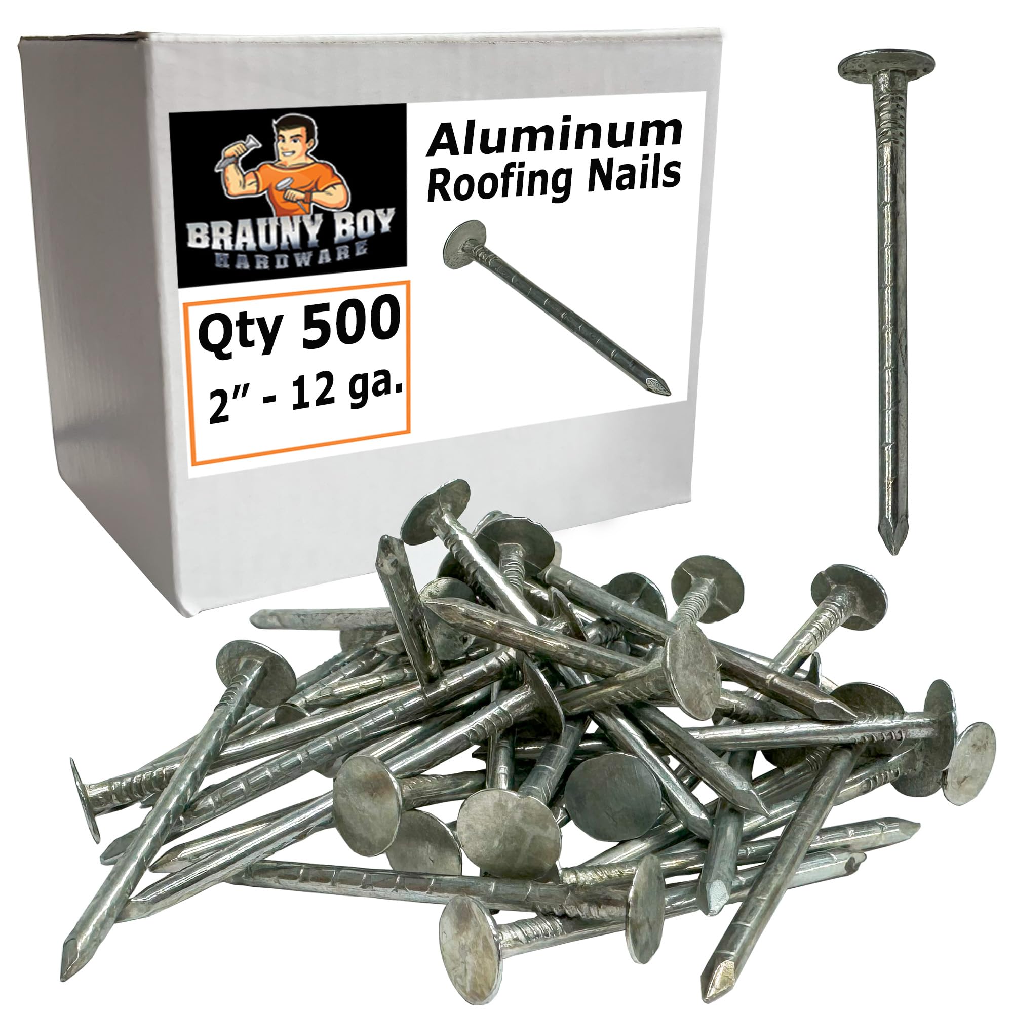 2”- ALUMINUM - Roofing Vinyl siding facia nails - 6d - Qty (500)