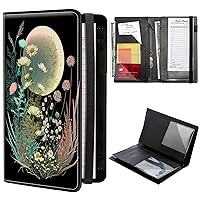 Vista 25 de Libros de calaveras para camarera, de piel sintética, con cierre de vendaje elástico, organizador con bolsillo con cremallera, 11 bolsillos