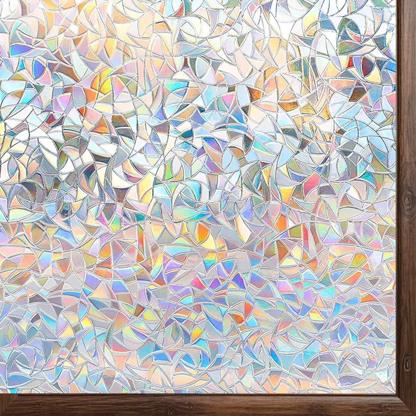 Folia Okienna Zapewniająca Prywatność Na Szkło 50 x 500 cm Płyta Winylowa Z Filtrem UV I Funkcją Prywatności Mrożona Folia Do Okien Szklanych Do Biura Domowego, Półksiężyc
