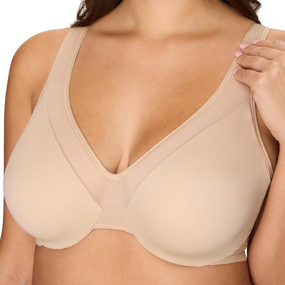 Playtex Women's Underwire Bra, Minimizer Smoothing Adjustable Bust-reducing Comfortable Bra - Moisture-Wicking