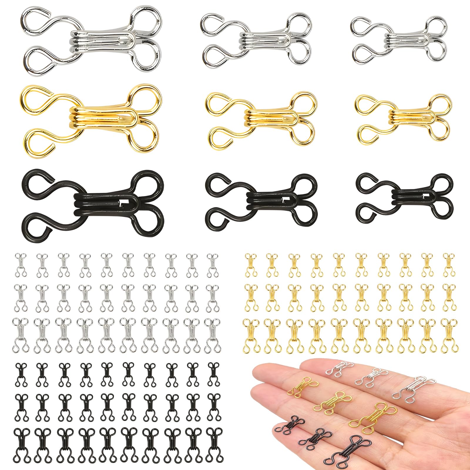 Bra Hooks Replacement 90 Pairs Sewing Hooks And E…