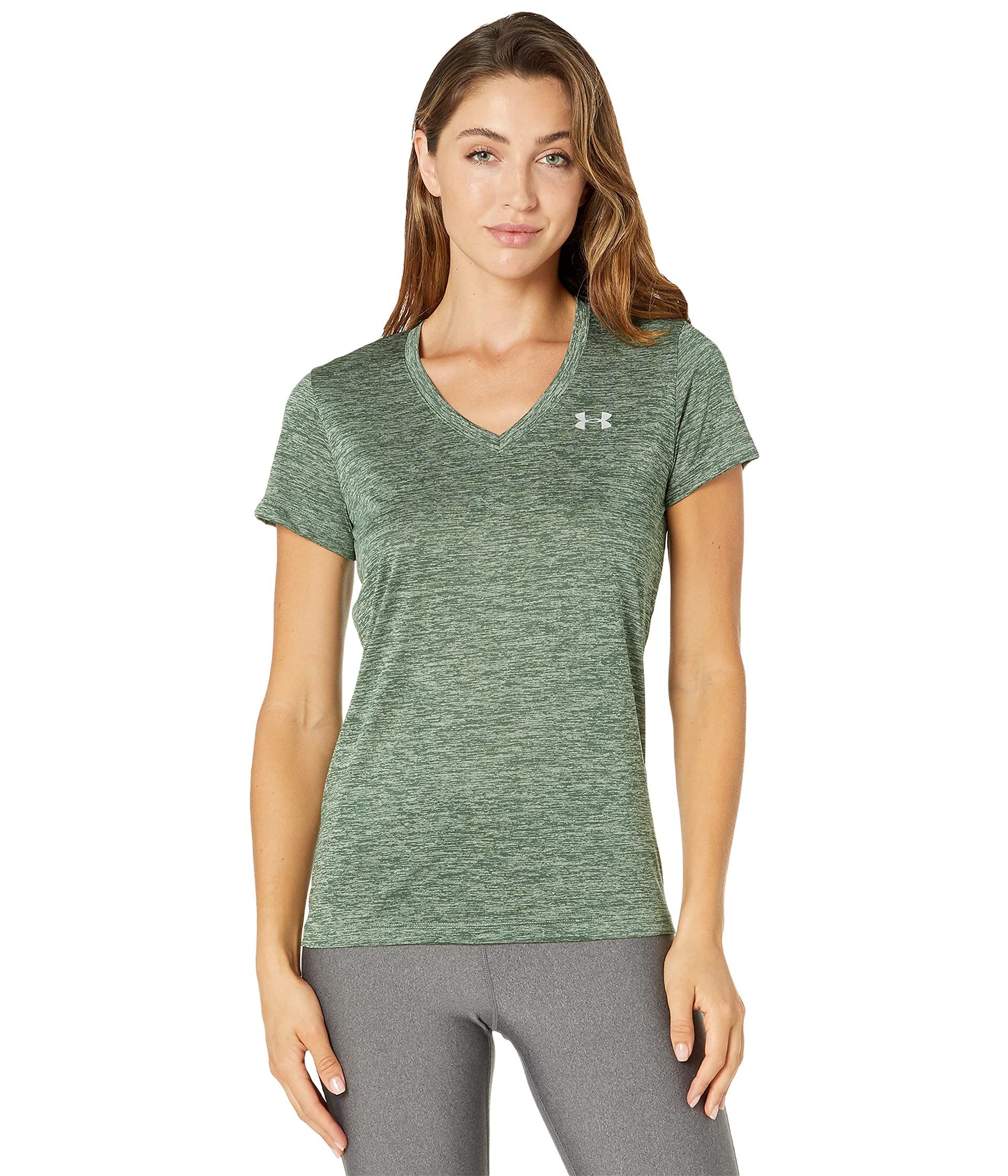 Under Armour Womens Tech V-Neck Twist Short-Sleeve T-Shirt