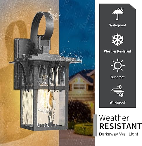 Miniatura 4 de Darkaway Lámpara de pared al aire libre, accesorios de iluminación exterior para montaje en pared, luces de porche, aplique exterior impermeable con