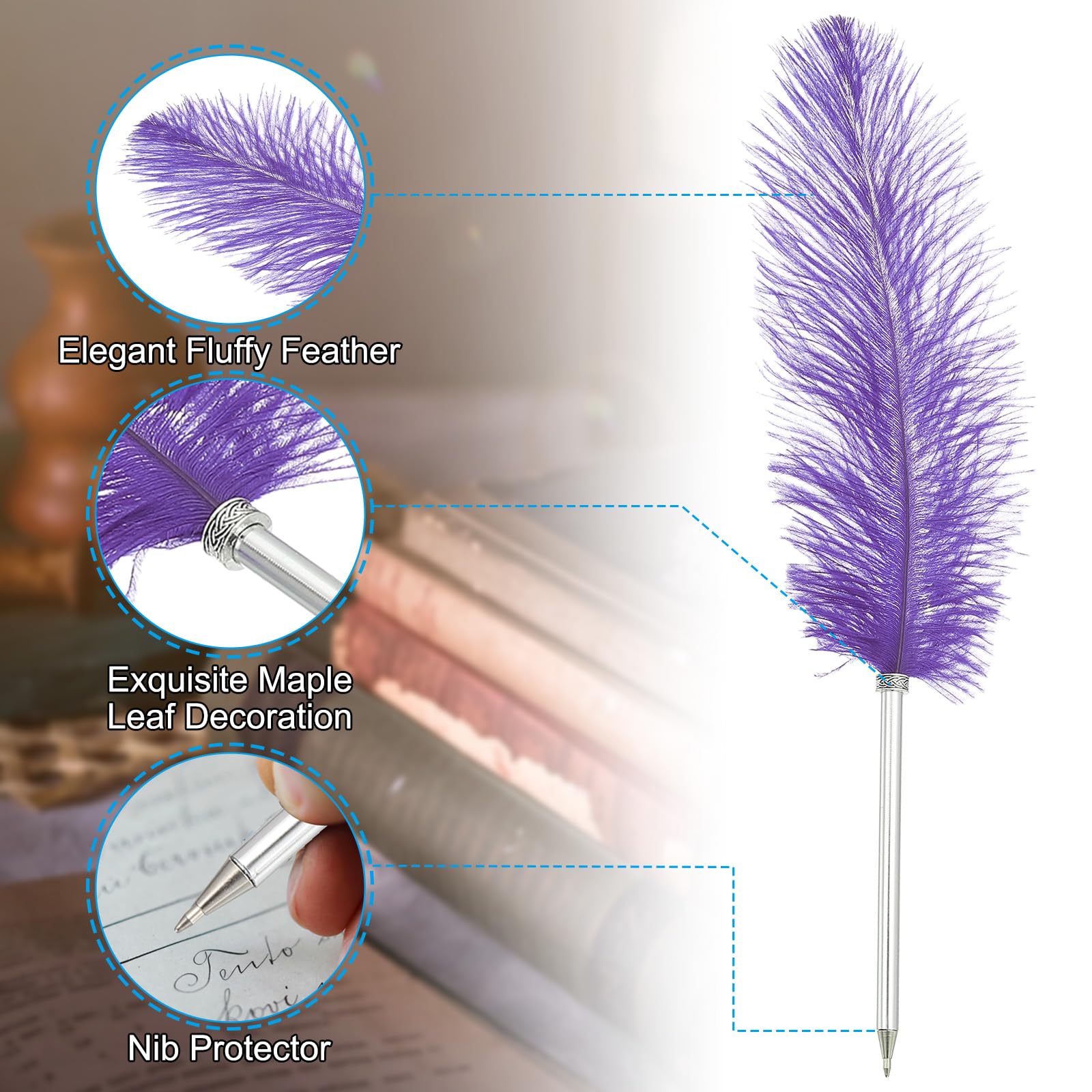 PATIKIL 30cm/12 Feather Ballpoint Pen - Image 3