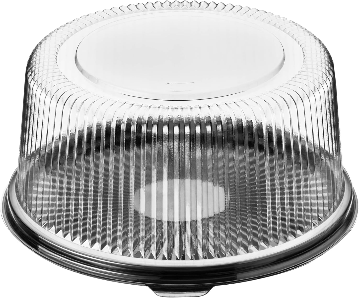 Darnel 8" Round Cake Container. Black 8 2/3" Base and Clear 4 5/7" High Dome Lid. Pack of 50 Sets. Enhances the Presentation/Storage/Transport of Multi-Layer Cakes/Pies.