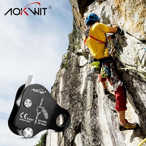 Vista 10 de Cuerda de escalada Ascender Grab Protección contra caídas Dispositivo de Belay Equipo de escalada de árboles, Equipo de rapel Ascensor de cuerda