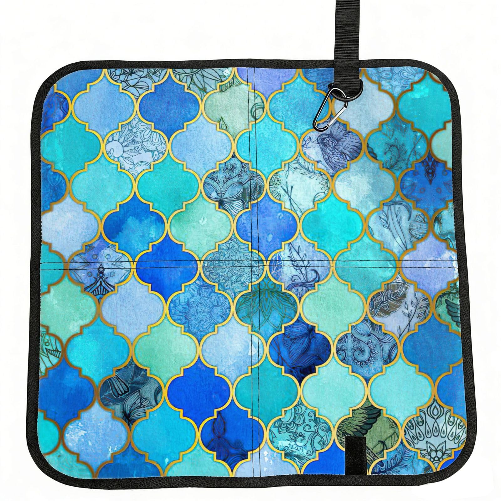 bghdfa Lattice Print Outdoor Sitting Mat Waterproof Oxford Cloth Seat Cushion Folding Foam Camping Seat For Picnic