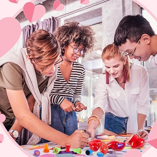 Miniatura 5 de Chivertion El juego de 40 sellos para el día de San Valentín incluye 40 sellos del día de San Valentín, 40 juegos de corazones rellenos y tarjetas