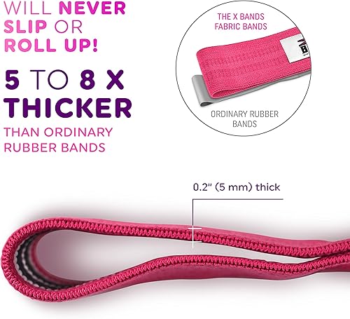 Miniatura 9 de The X Bands Bandas de resistencia al ejercicio, bandas antideslizantes de tela extragruesa para la cadera, 20, 30, 40, 50 libras, entrenamiento de