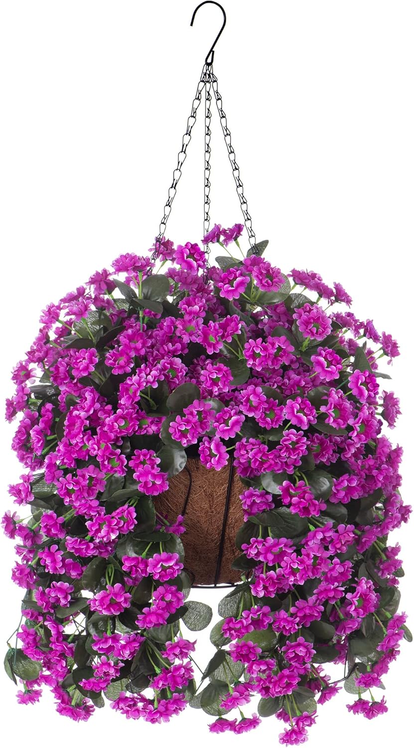 INXUGAO Hanging baskets Artificial flowers for outdoor