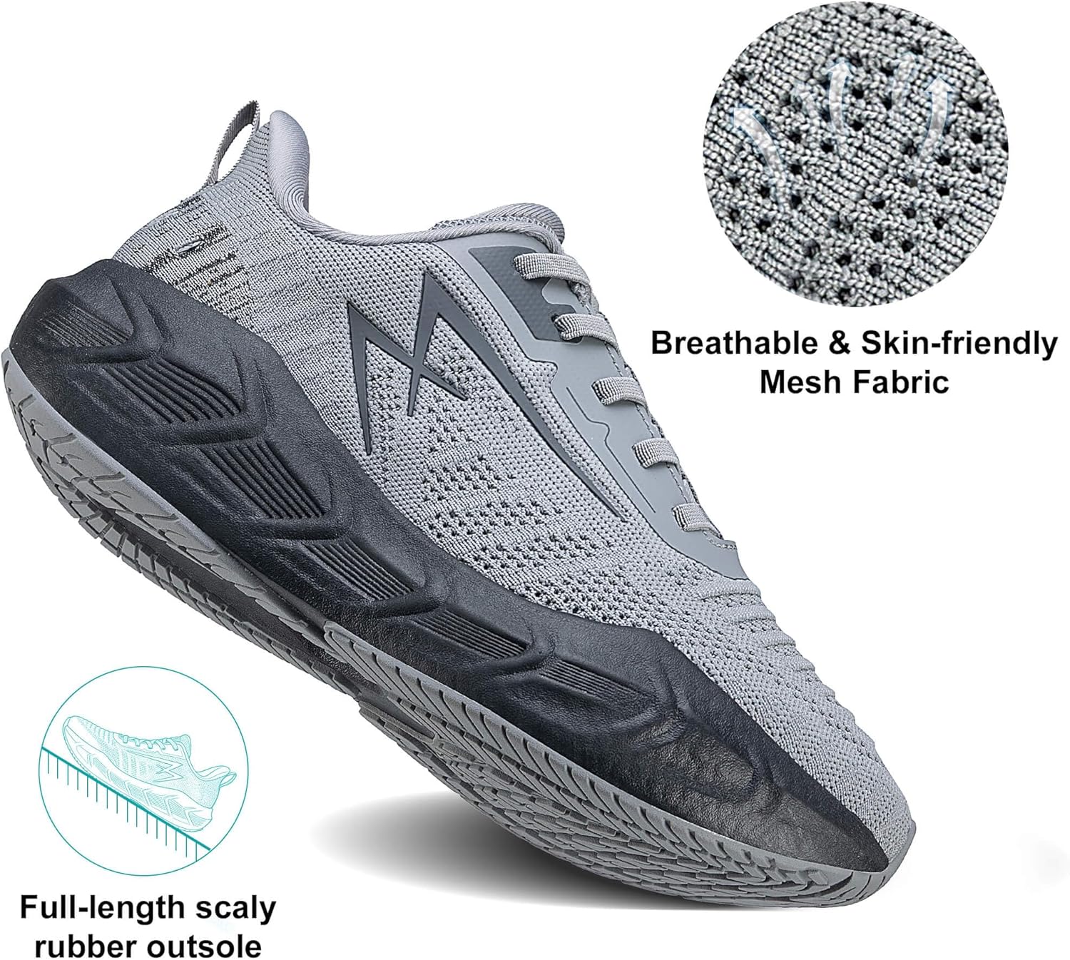 OL OUTJET LEGEND Men's Slip-On Walking Shoes Breathable Running Sneakers Hands-Free Cushion Tennis Shoes Non-Slip Gym Workout Sports Athletic Cross Training Fashion Wide Toe Sneakers - Image 3