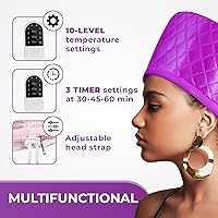 Vista 4 de Hair Steamer for Deep Conditioning w/10-level Heats Up Quickly, Heating Cap for Deep Conditioner - Thermal Steam Cap for Black Hair, Great for Hair