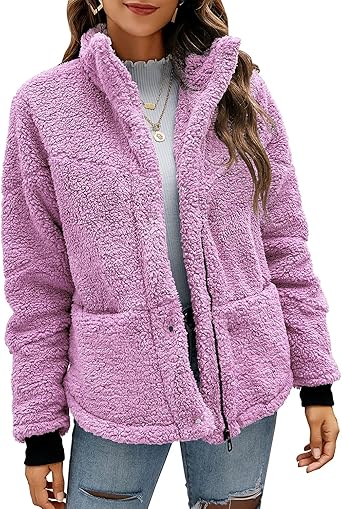 fuzzy full zip jacket