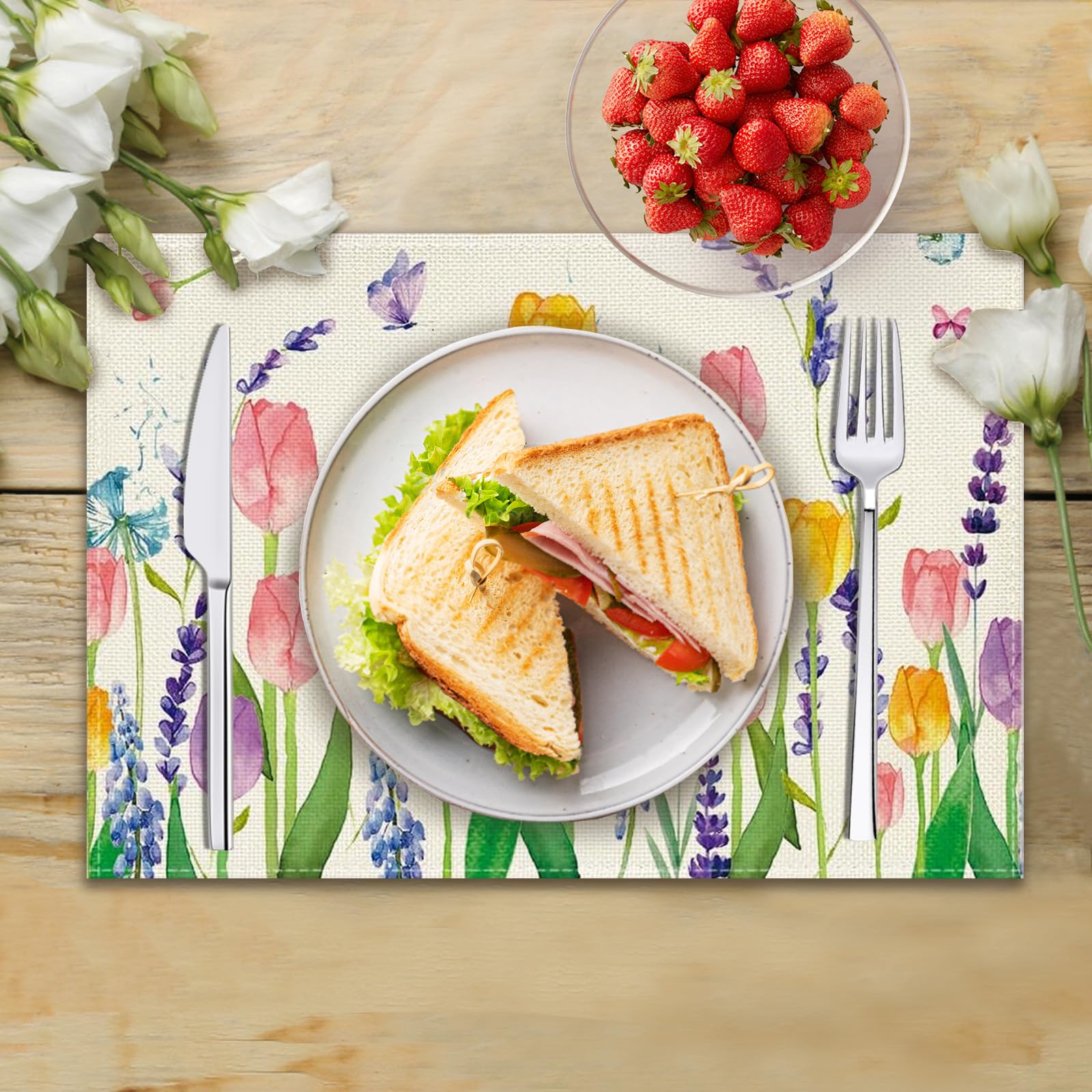 4er-Set Platzsets Sonnenblumen – 30,5x45,7 Cm, Waschbar, Rutschfest, Für Frühling & Sommer