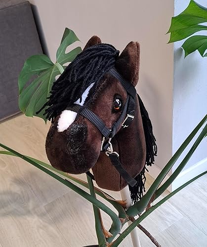 Miniatura 7 de Caballo de juguete para niños A4 Castaño Caballo de juguete con palo