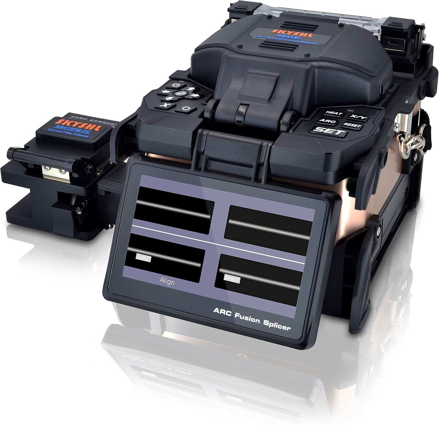 Core Alignment 4.3inch Touch Screen FTTH Optical Fiber Fusion Splicer Handheld SM MM DS NZDS Fiber Optic Splicing Welding Machine (SS414F-211)