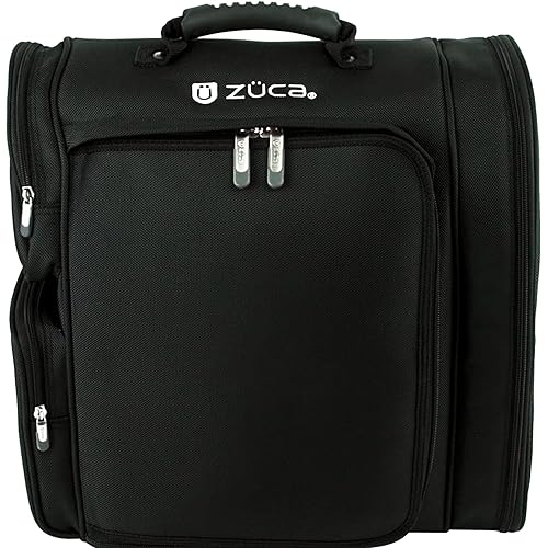 Zuca Artist Backpack - Black, Durable & Spill-Resistant Professional MakeUp Artist Bag, Dual Vinyl-Lined Pouches for Secure, Organized MakeUp Supply Storage