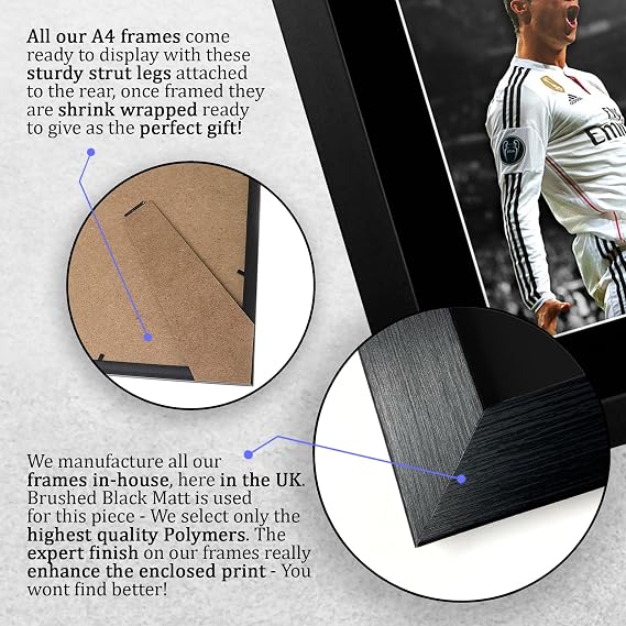 HWC Trading FR A4 Cristiano Ronaldo Gifts Printed Signed Autograph Photo for Football Fans and Fans - A4 Framed