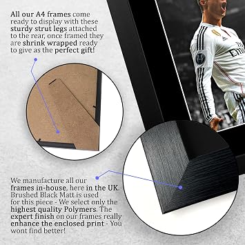 HWC Trading FR A4 Cristiano Ronaldo Gifts Printed Signed Autograph Photo for Football Fans and Fans - A4 Framed