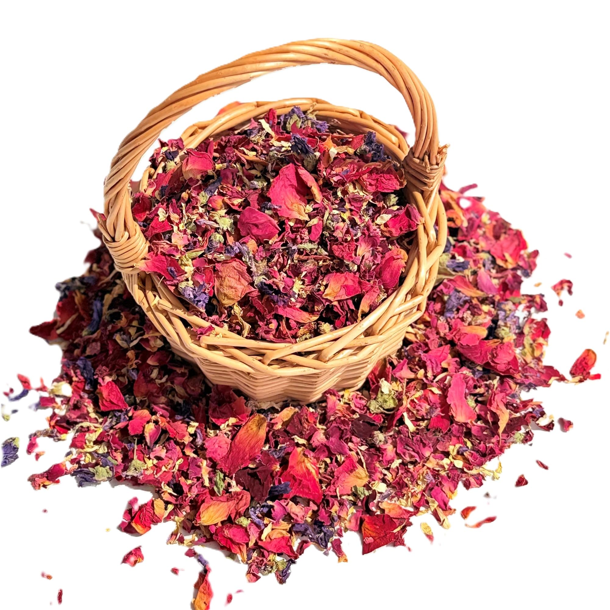 Natural Petal Confetti - 5 Litres - 'Winter Berry' mix of Burgundy Rose, Purple Mallow & Cream Daisy - Biodegradable (414) โ image 1