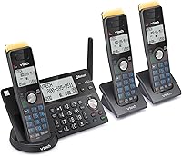 Vista 11 de VTech IS8128-31 Teléfono inalámbrico DECT 6.0 de 3 teléfonos de alcance súper largo para el hogar con contestador automático, rango de 2300 pies