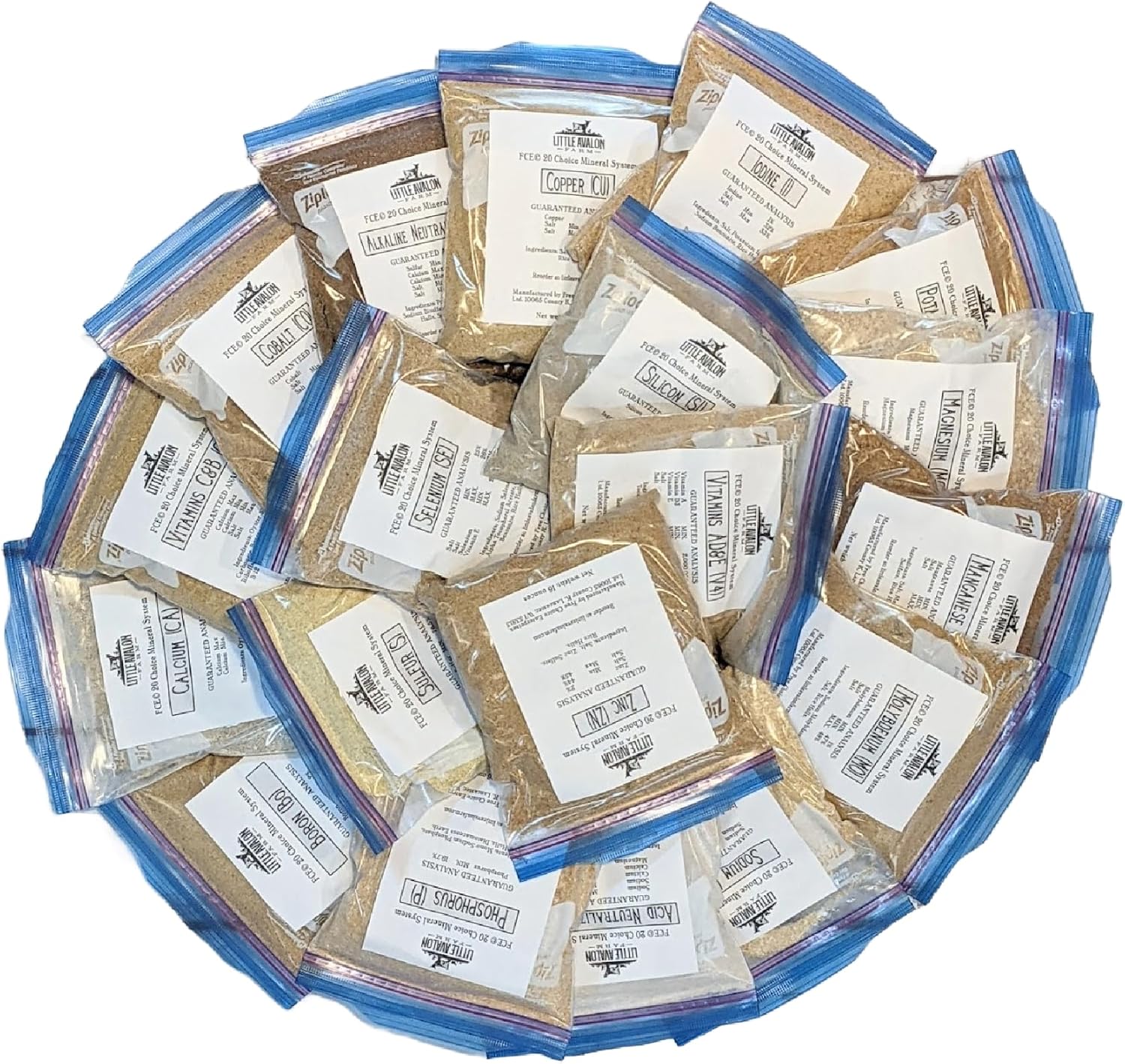 Goat Mineral Buffet – Free Choice Loose Minerals for Goats – Complete Goat Health Supplement – 4-Size Starter Kit (Small - 1 Lb of Each, Original Starter Kit)