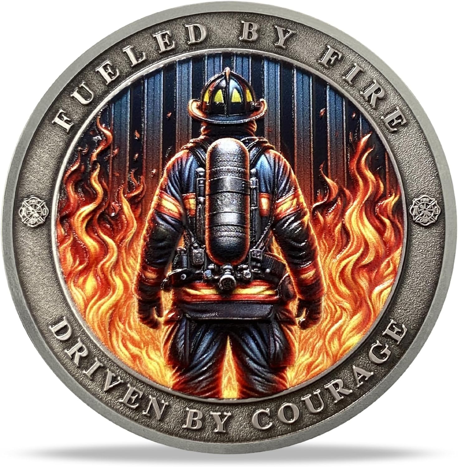 Firefighter Challenge Coin First Responder Fireman Coins | Symbol of Courage, Honor, and Patriotism, Inspirational Gift for Firefighters, Heroes, Collectors