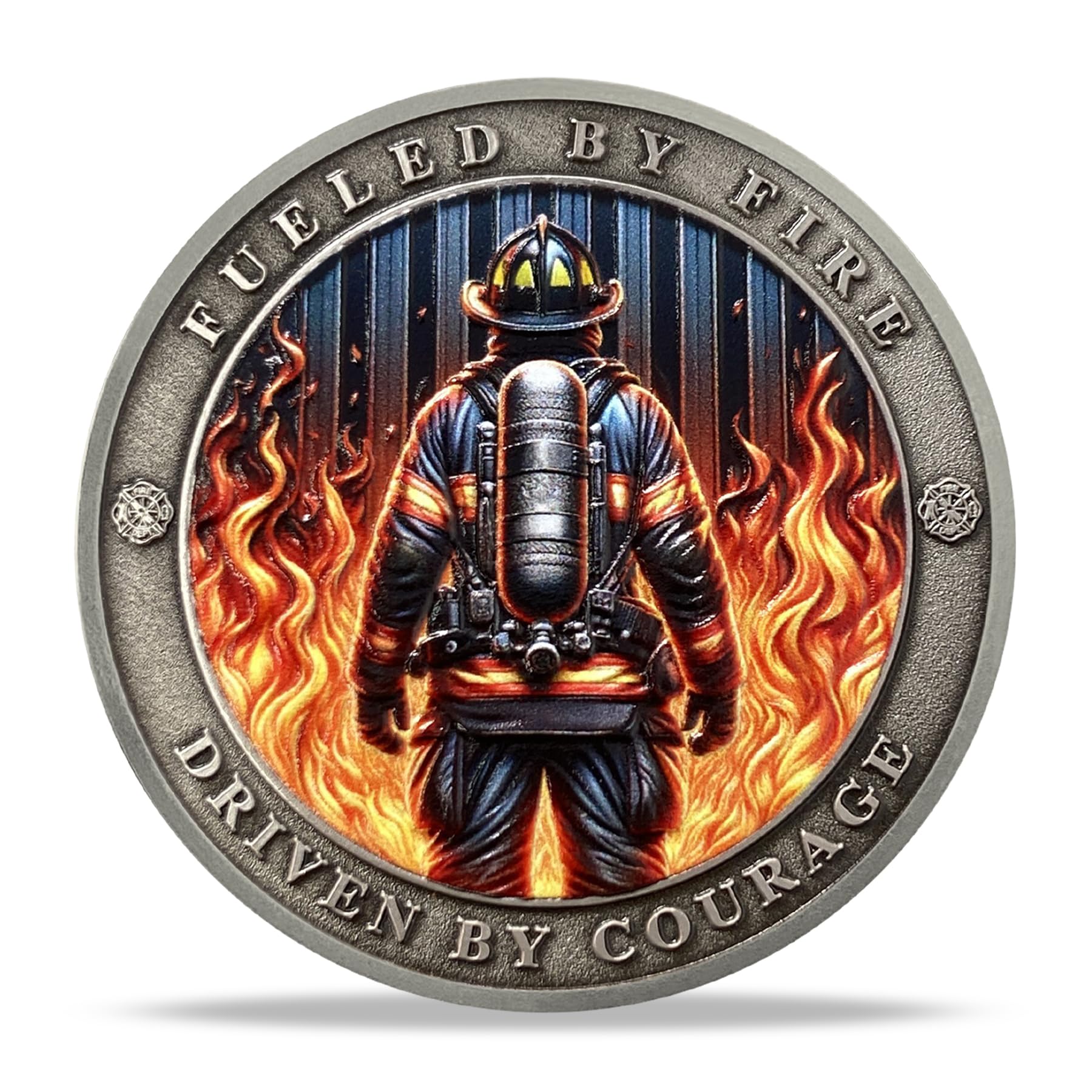 Firefighter Helmet Challenge Coin | Courage and Valor Memorial Medallion | Thank You for Your Service Token | Appreciation Gifts for Firefighters &